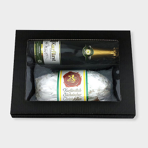 Kurfürstlich Sächsicher Christstollen 1000 g und eine Flasche Kurfürst Sekt trocken Kurfürstlich Sächsicher Christstollen 1000 g und eine Flasche Kurfürst Sekt trocken