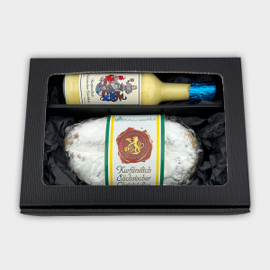 Kurfürstlich Sächsicher Christstollen 750 g und eine Flasche Eierlikör 500 ml Kurfürstlich Sächsicher Christstollen 750 g und eine Flasche Eierlikör 500 ml